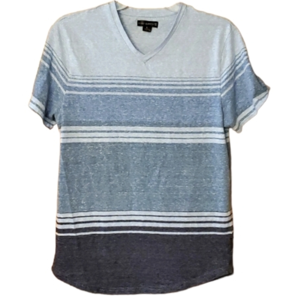 Ocean Current Mens‎ Striped Blue Short Sleeve Shirt Size Large